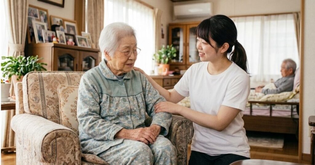 高齢女性と娘さんのツーショット
